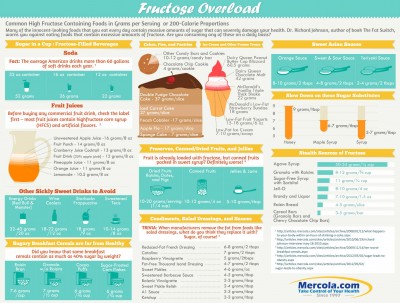 Are we eating and drinking too much sugar? I believe so. “Fructose overload” may be causing the multitude of health diseases and high obesity rates plaguing our country. Click on the infographic below to know how much sugar you’re taking into your body with each bite of that ice cream and sip of that soda.<br /><br /> Large version: http://media.mercola.com/assets/images/social/infographic/FructoseOverload.jpg